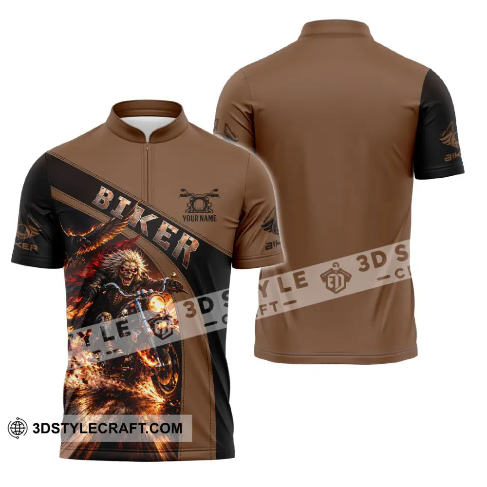Unisex Shirt - Custom Biker Shirt - Zipper Polo Shirt / S - T-shirt