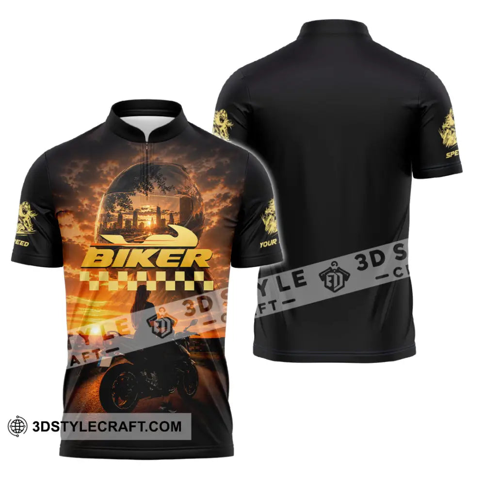 Unisex Shirt - Custom Biker Shirt - Zipper Polo Shirt / S - T-shirt