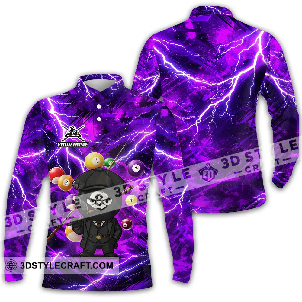 Unisex Shirt - Custom Billiard 3D Shirt Long Sleeve Polo / S T-shirt