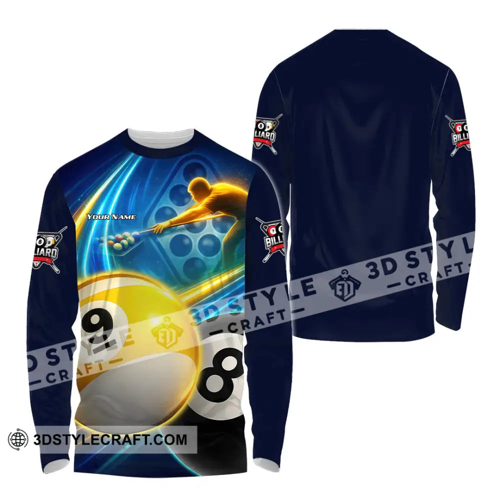 Unisex Shirt - Custom Billiard 3D Shirt Long Sleeve Shirt / S T-shirt