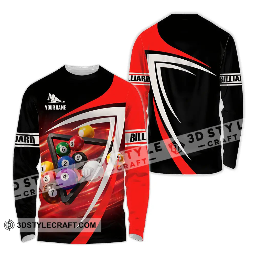 Unisex Shirt - Custom Billiard 3D Shirt Long Sleeve Shirt / S T-shirt