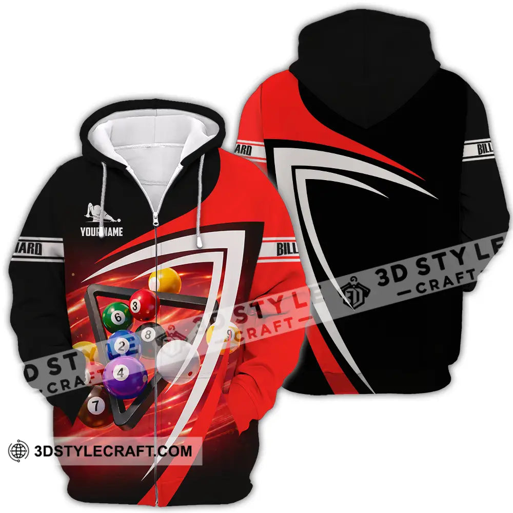 Unisex Shirt - Custom Billiard 3D Shirt Zipper Hoodie / S T-shirt