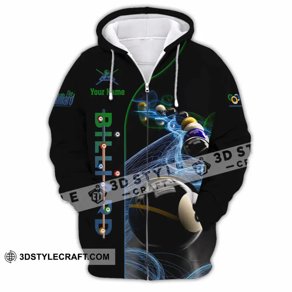Unisex Shirt - Custom Billiard 3D Shirt Zipper Hoodie / S T-shirt