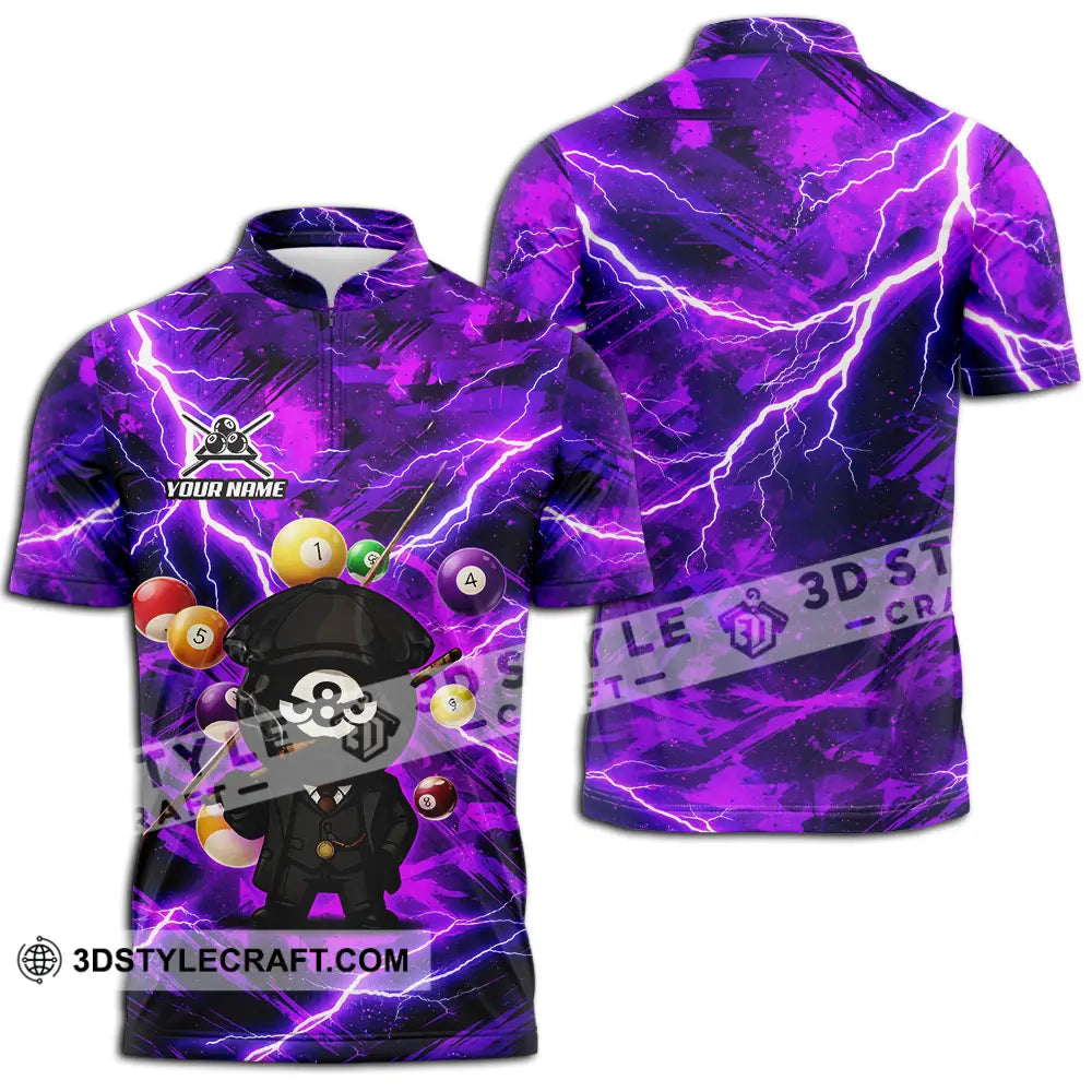 Unisex Shirt - Custom Billiard 3D Shirt Zipper Polo Shirt / S T-shirt