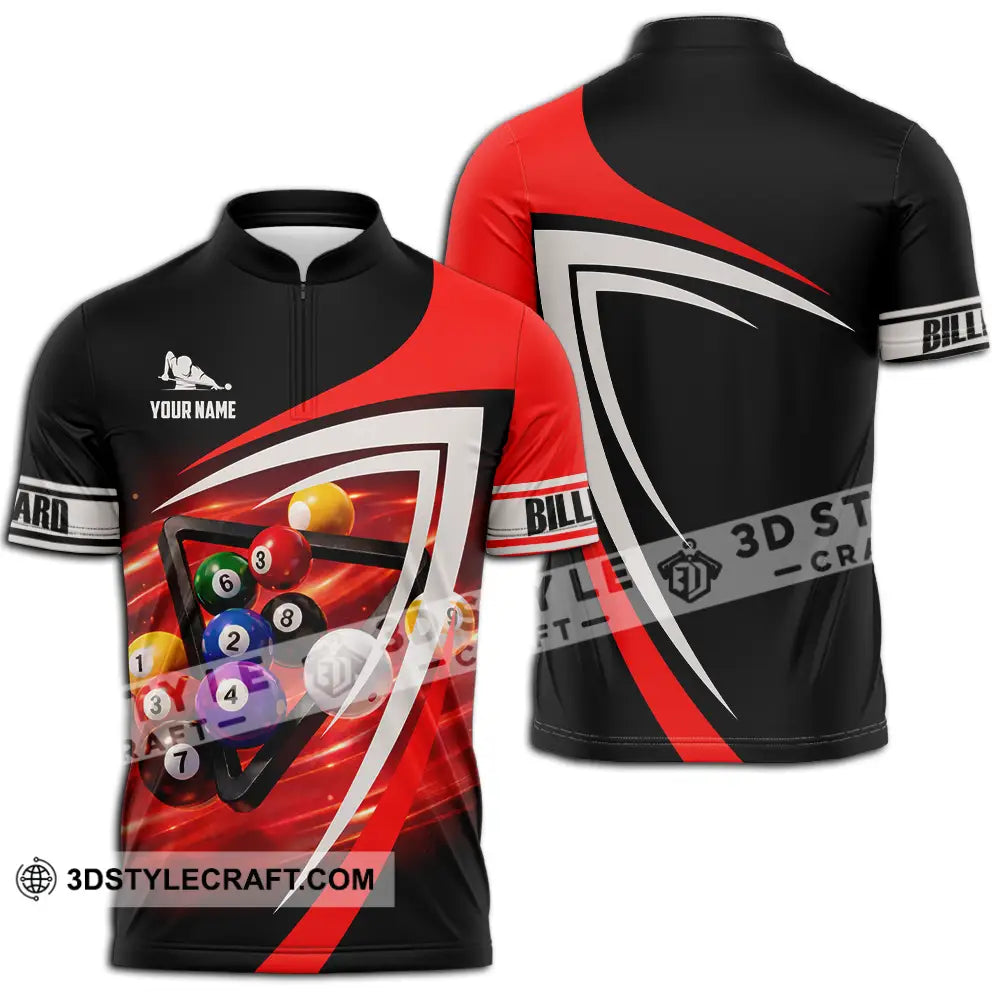 Unisex Shirt - Custom Billiard 3D Shirt Zipper Polo Shirt / S T-shirt