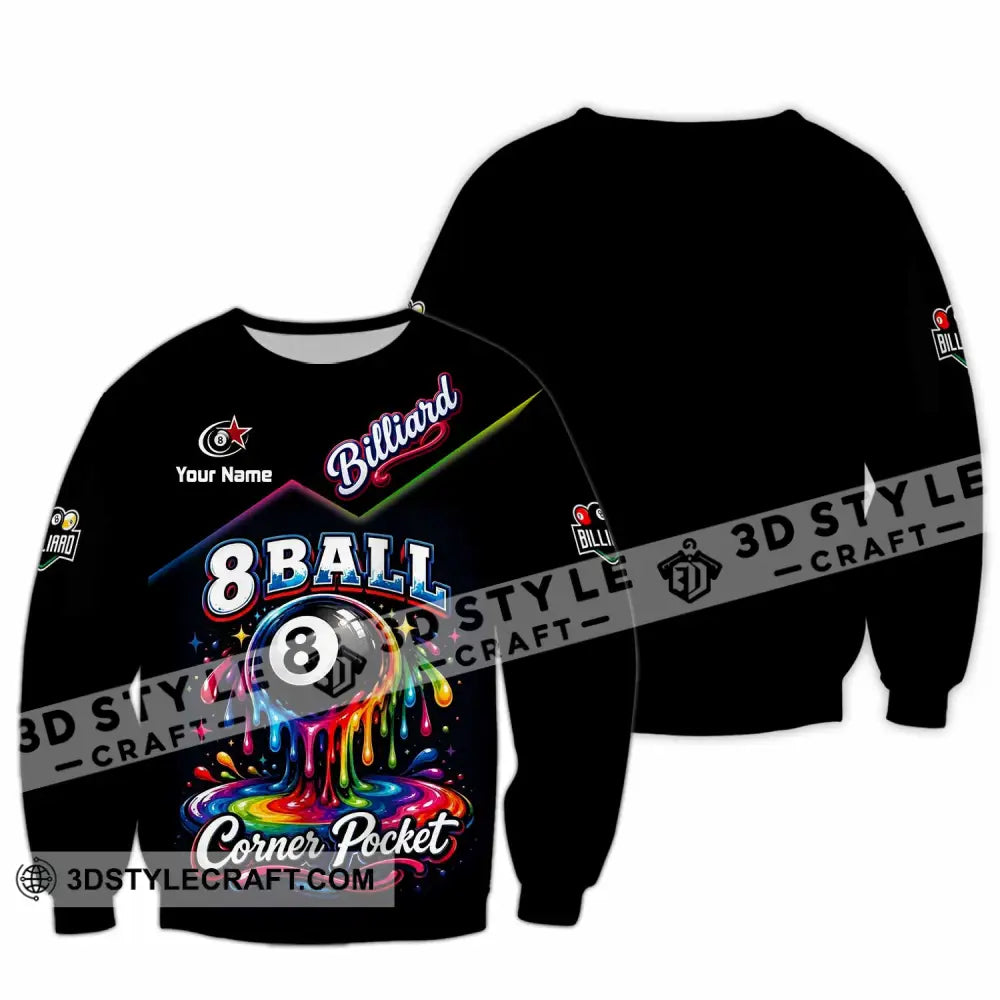 Unisex Shirt - Custom Billiard 8 Ball Shirt - Long Sleeve / S - T-shirt