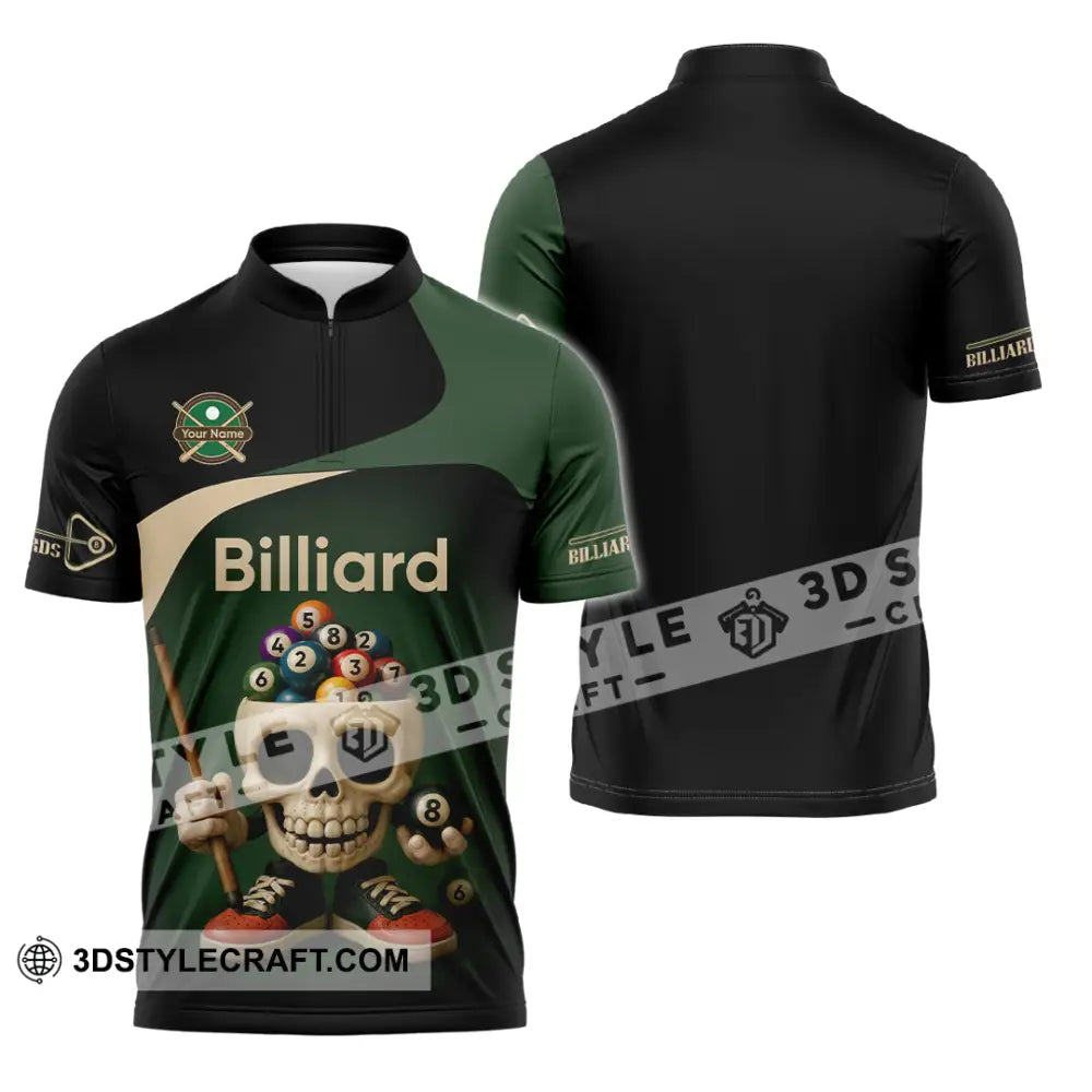 Unisex Shirt - Custom Billiard Shirt Zipper Polo Shirt / S T-shirt