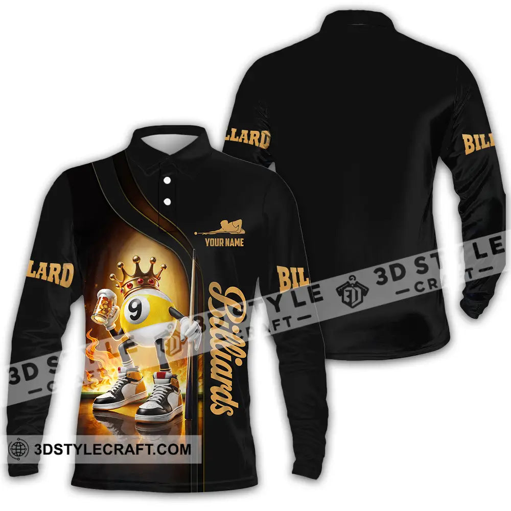 Unisex Shirt - Custom Billiards 3D Shirt Long Sleeve Polo / S T-shirt