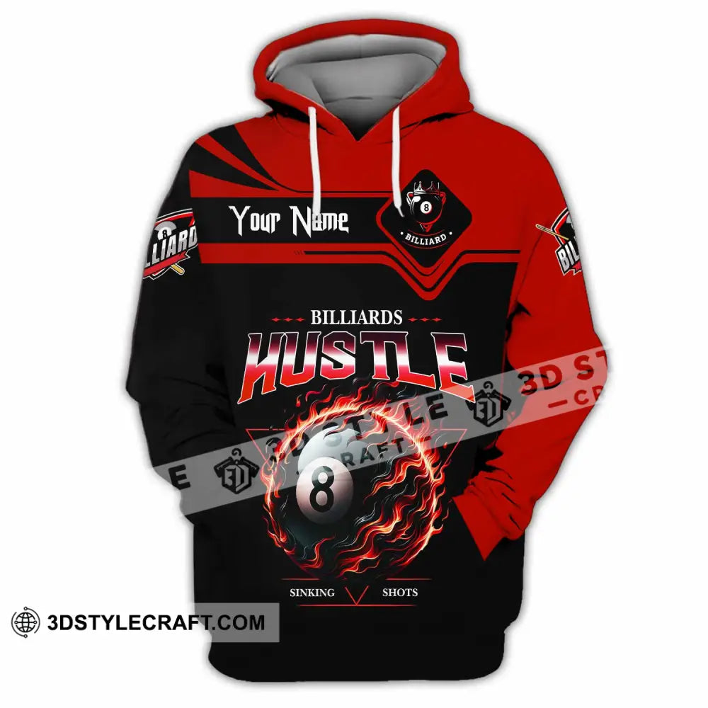 Unisex Shirt - Custom Billiards Hustle Sinking Shot Sport Shirt Hoodie / S T-shirt
