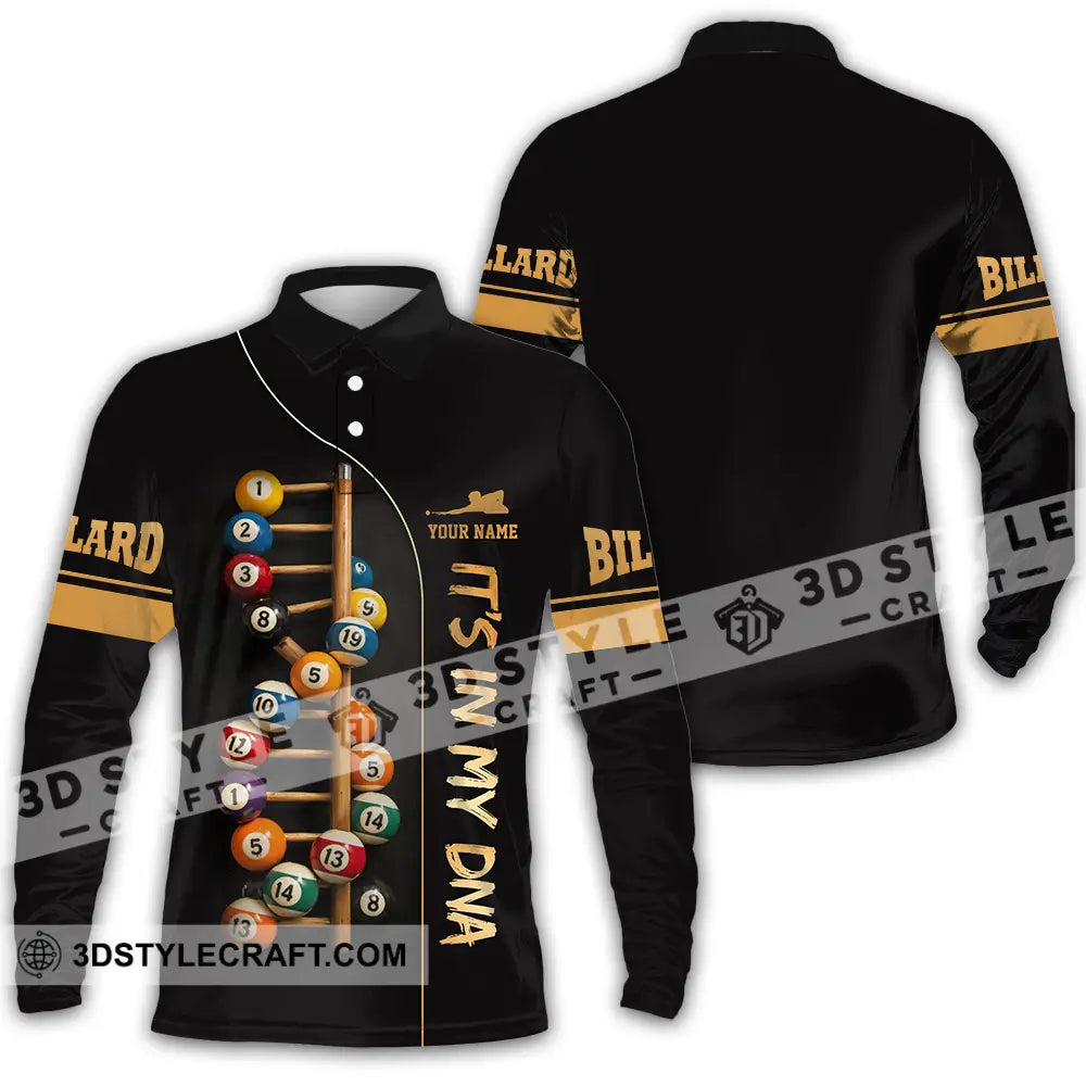 Unisex Shirt - Custom Billiards It’s In My DNA 3D Shirt Long Sleeve Polo / S T-shirt