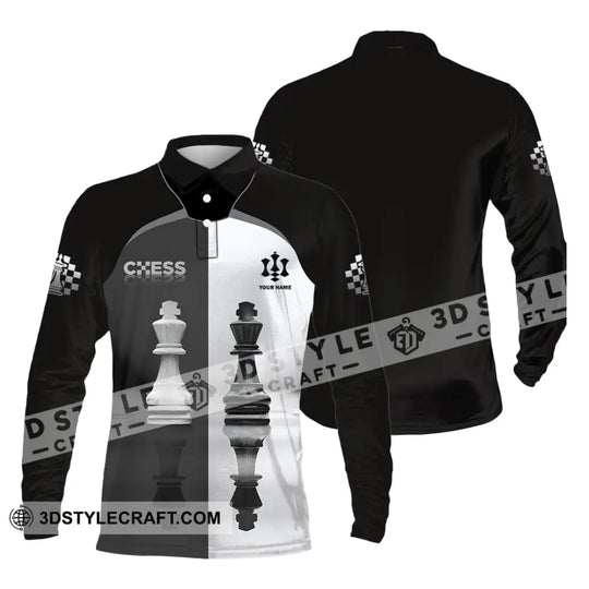 Unisex Shirt - Custom Black And White Chess Shirt For Couple style option 3