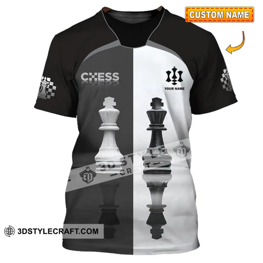 Unisex Shirt - Custom Black And White Chess Shirt For Couple style option 1