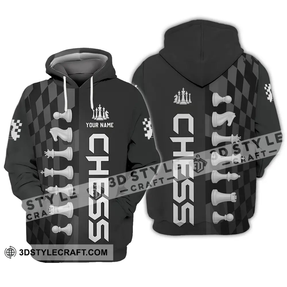 Unisex Shirt - Custom Black And White Chess Chess Player Sporty Shirt Hoodie / S T-shirt