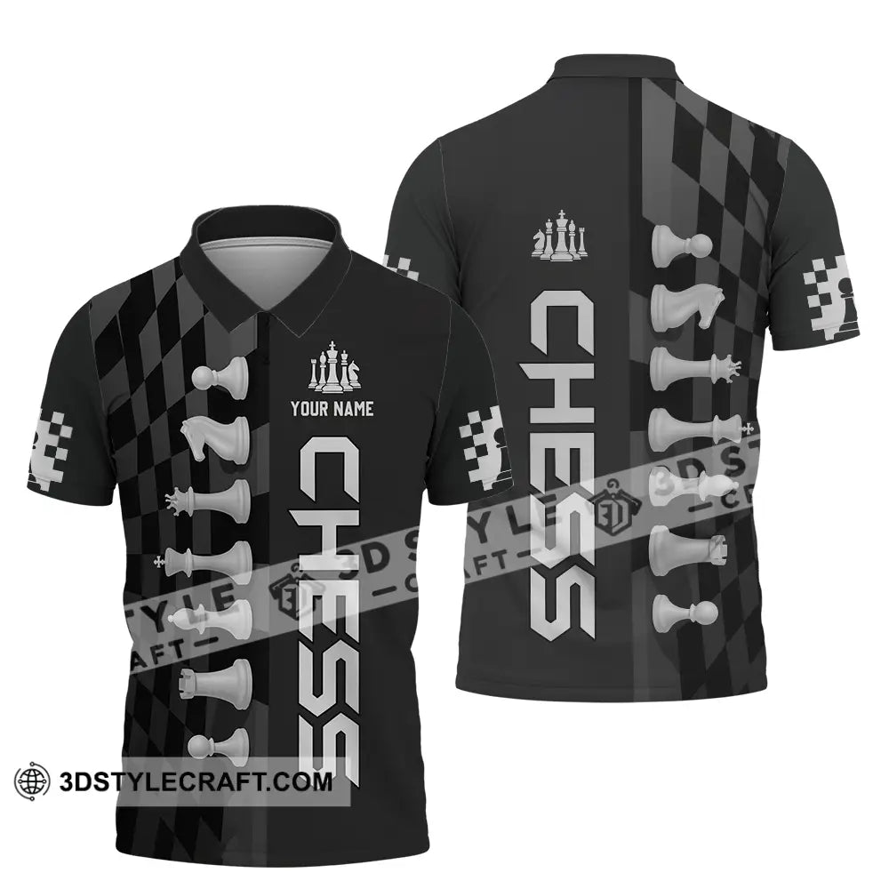 Unisex Shirt - Custom Black And White Chess Chess Player Sporty Shirt Polo Shirt / S T-shirt