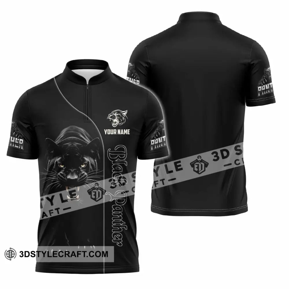 Unisex Shirt - Custom Black Panther Lover Classic Shirt Zipper Polo Shirt / S T-shirt