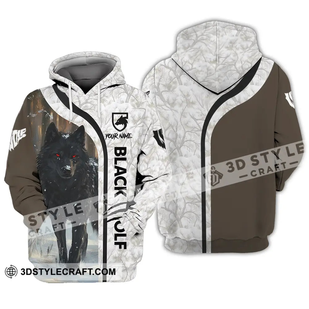 Unisex Shirt - Custom Black Wolf 3D Shirt Hoodie / S T-shirt