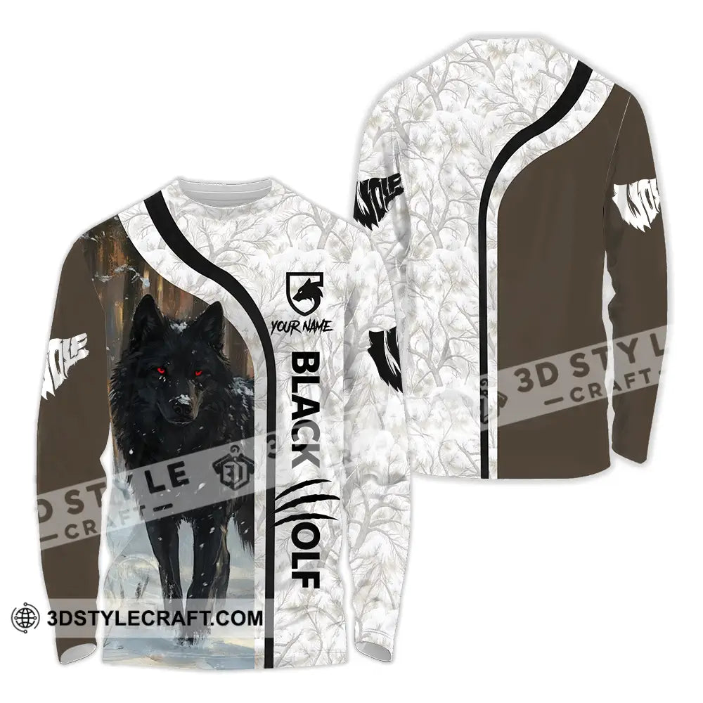 Unisex Shirt - Custom Black Wolf 3D Shirt Long Sleeve Shirt / S T-shirt