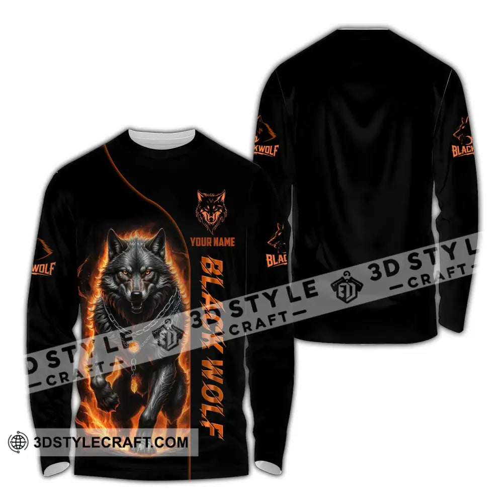 Unisex Shirt - Custom Black Wolf Shirt Long Sleeve Shirt / S T-shirt