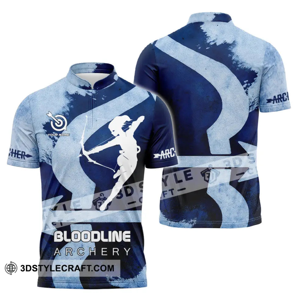 Unisex Shirt - Custom Bloodline Archery 3D Shirt Zipper Polo Shirt / S T-shirt