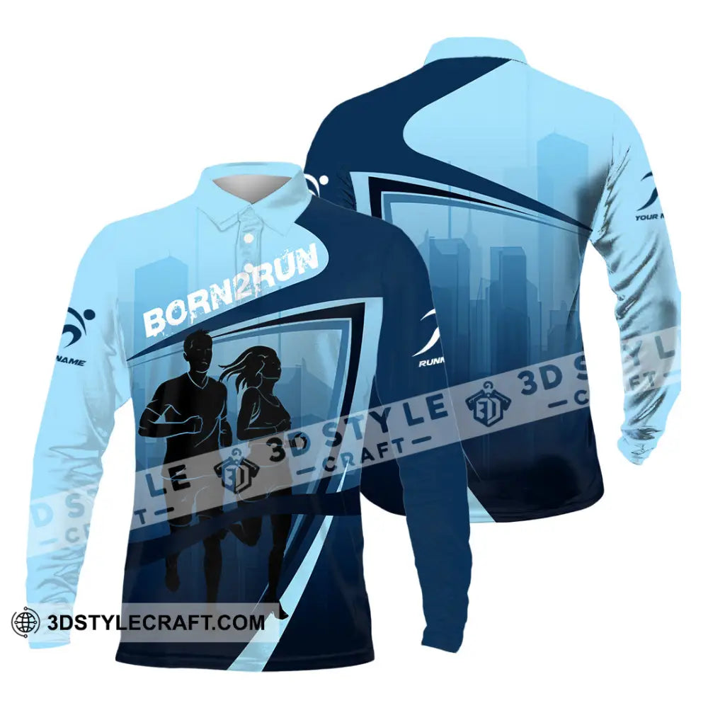 Unisex Shirt - Custom Born To Run 3D Shirt Long Sleeve Polo / S T-shirt