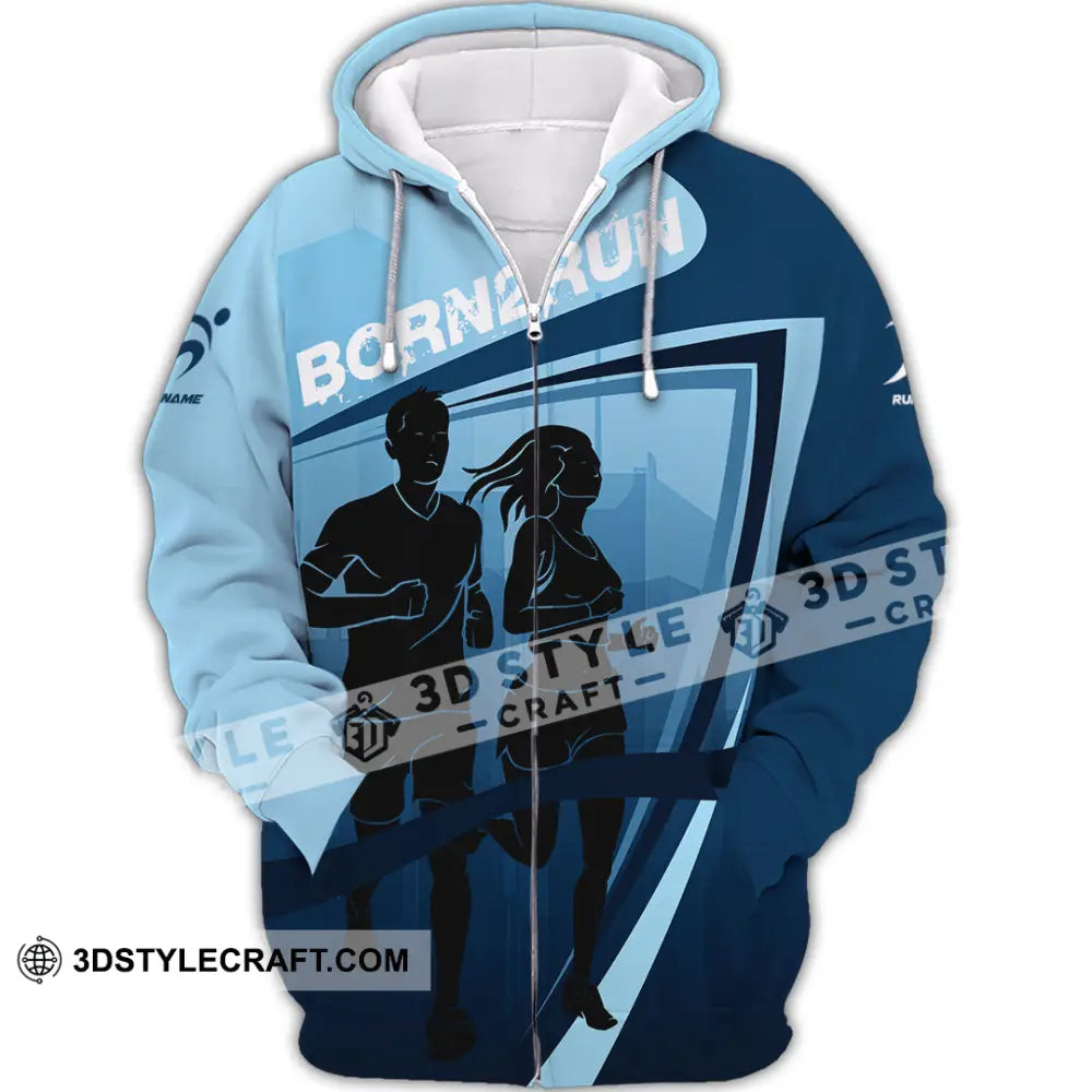 Unisex Shirt - Custom Born To Run 3D Shirt Zipper Hoodie / S T-shirt