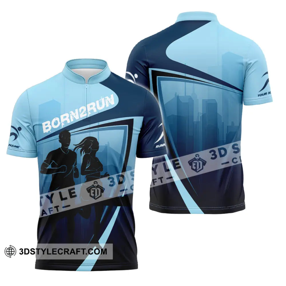Unisex Shirt - Custom Born To Run 3D Shirt Zipper Polo Shirt / S T-shirt