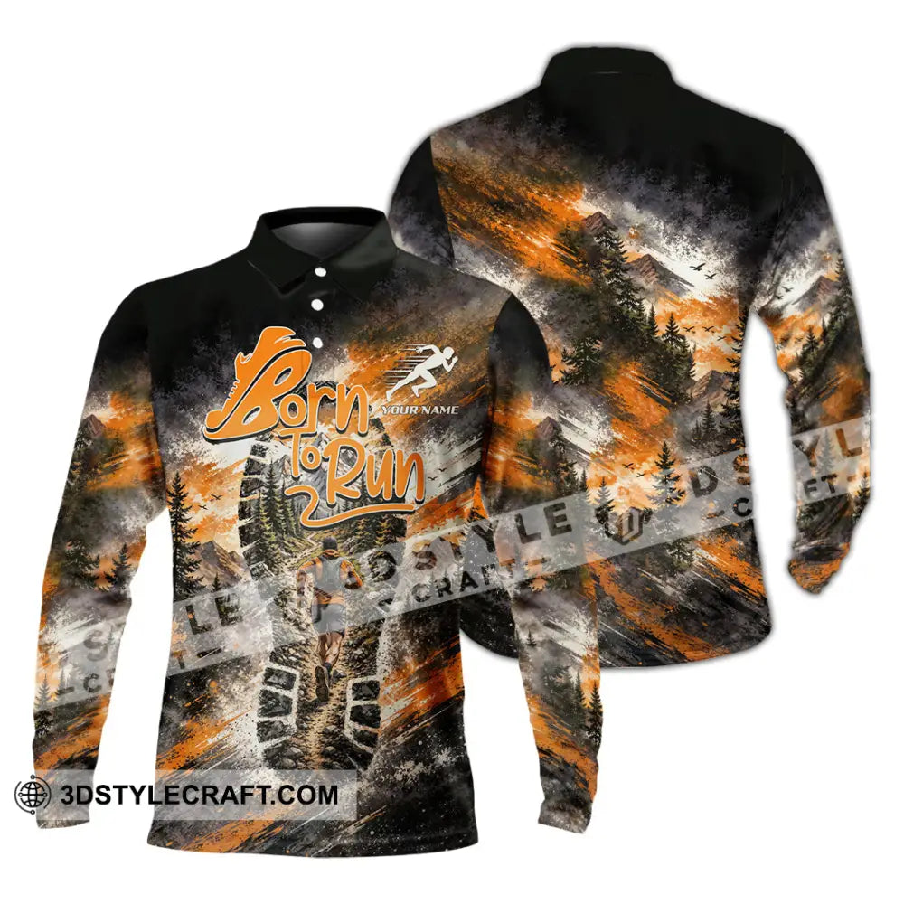 Unisex Shirt - Custom Born To Run Shirt - Long Sleeve Polo / S - T-shirt