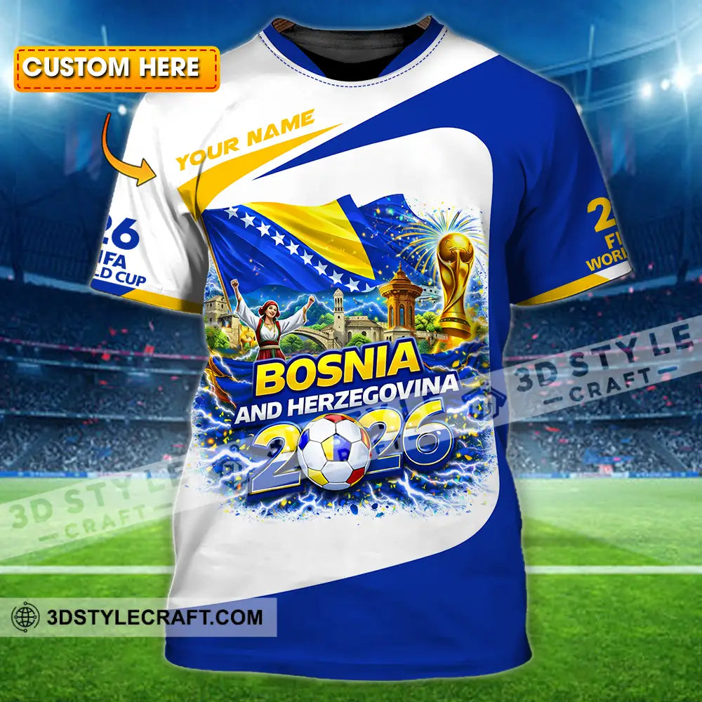 Unisex Shirt - Custom Bosnia And Herzegovina World Cup 2026 3D Shirt - T-shirt