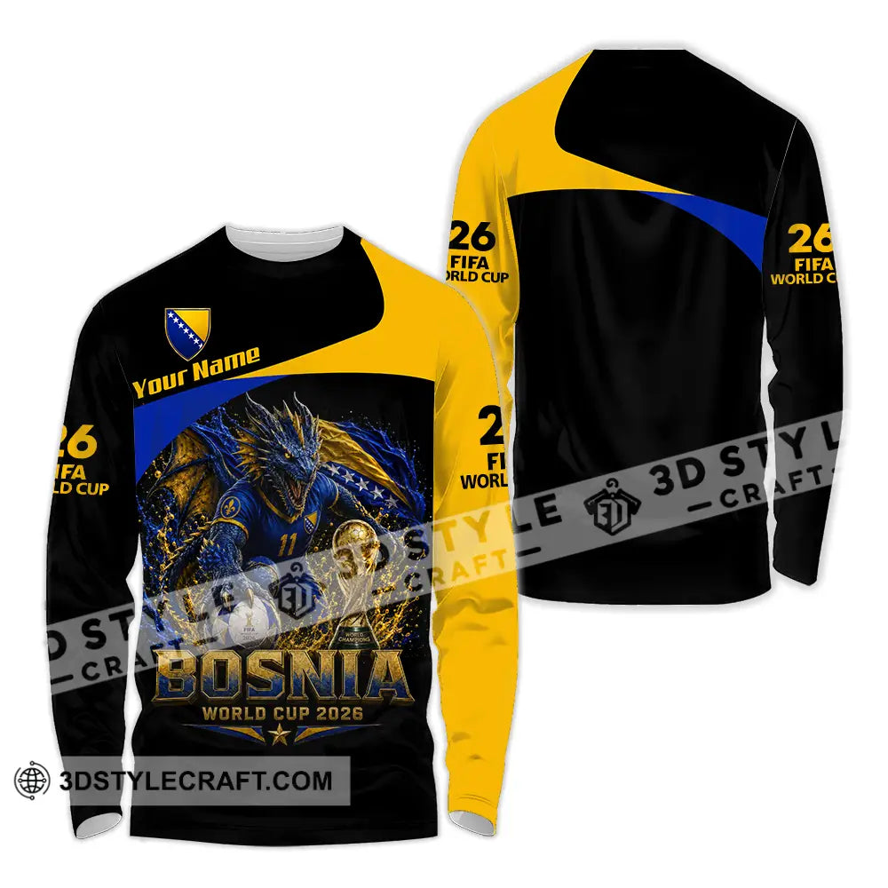 Unisex Shirt - Custom Bosnia World Cup 2026 Shirt - Long Sleeve Shirt / S - T-shirt