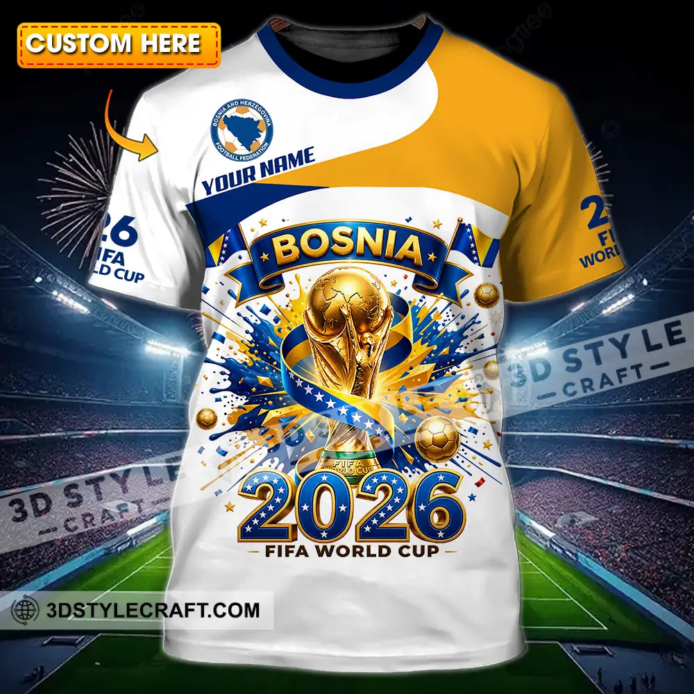 Unisex Shirt - Custom Bosnia World Cup 2026 3D Shirt - T-shirt