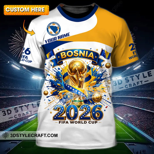 Unisex Shirt - Custom Bosnia World Cup 2026 3D Shirt - T-shirt