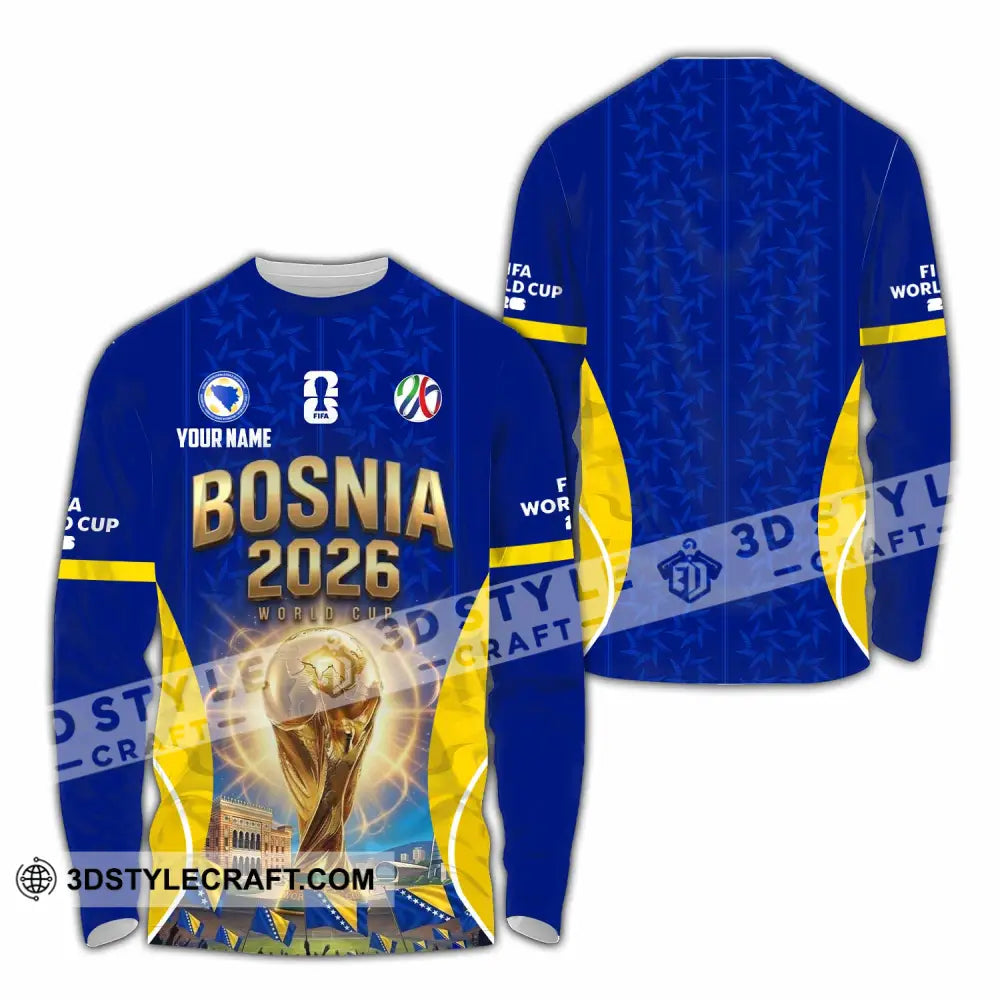 Unisex Shirt - Custom Bosnia World Cup 2026 Shirt - Long Sleeve Shirt / S - T-shirt