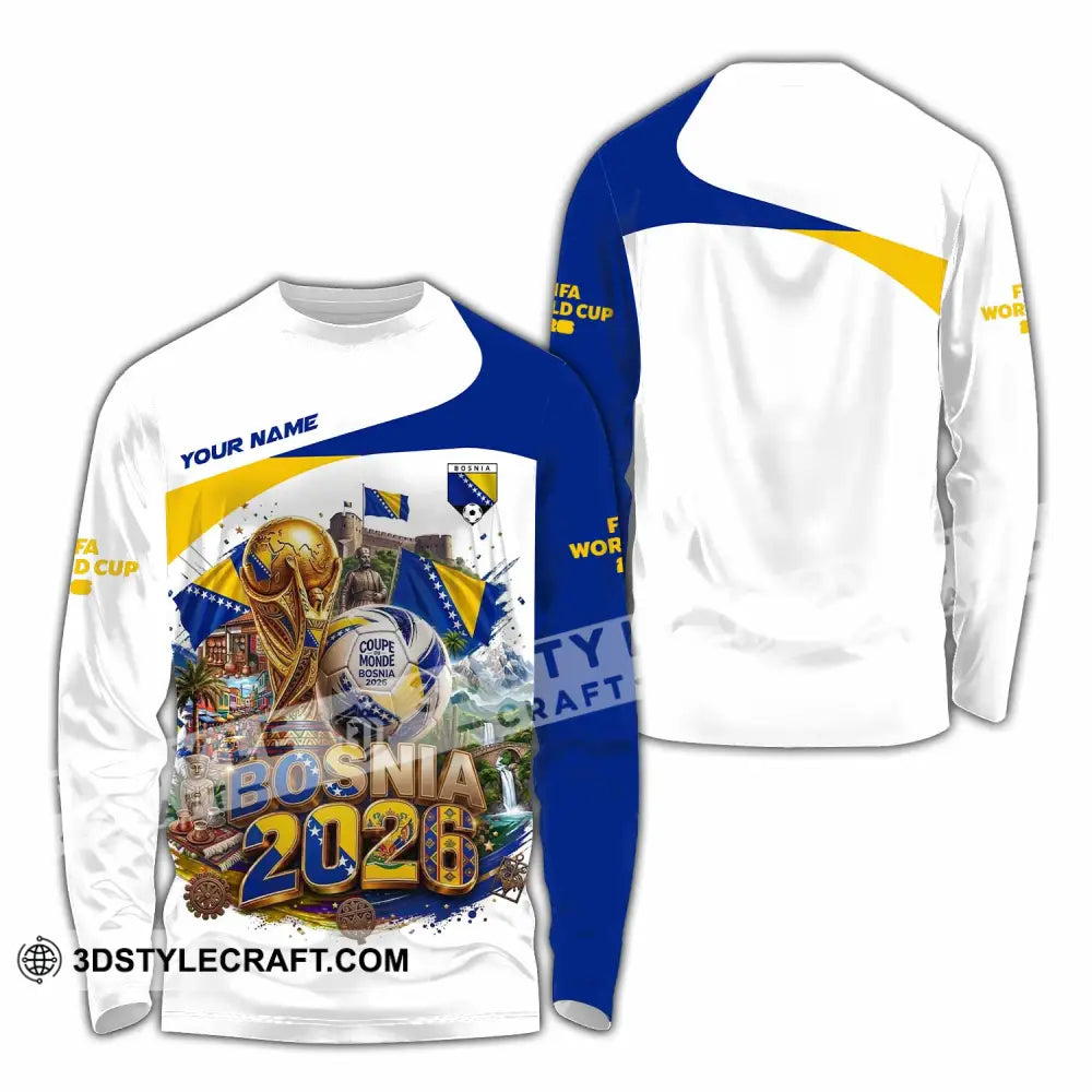 Unisex Shirt - Custom Bosnia World Cup 2026 Shirt - Long Sleeve Shirt / S - T-shirt