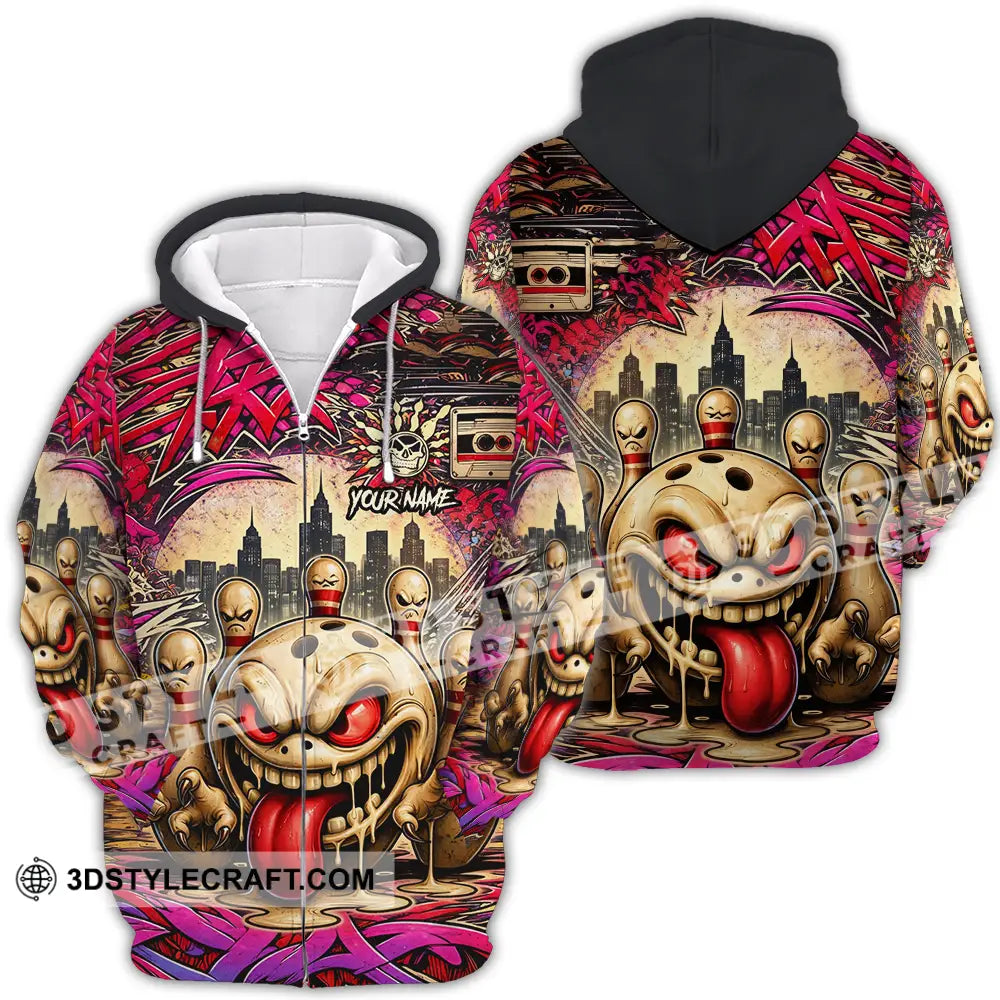 Unisex Shirt - Custom Bowling 3D Shirt Zipper Hoodie / S T-shirt