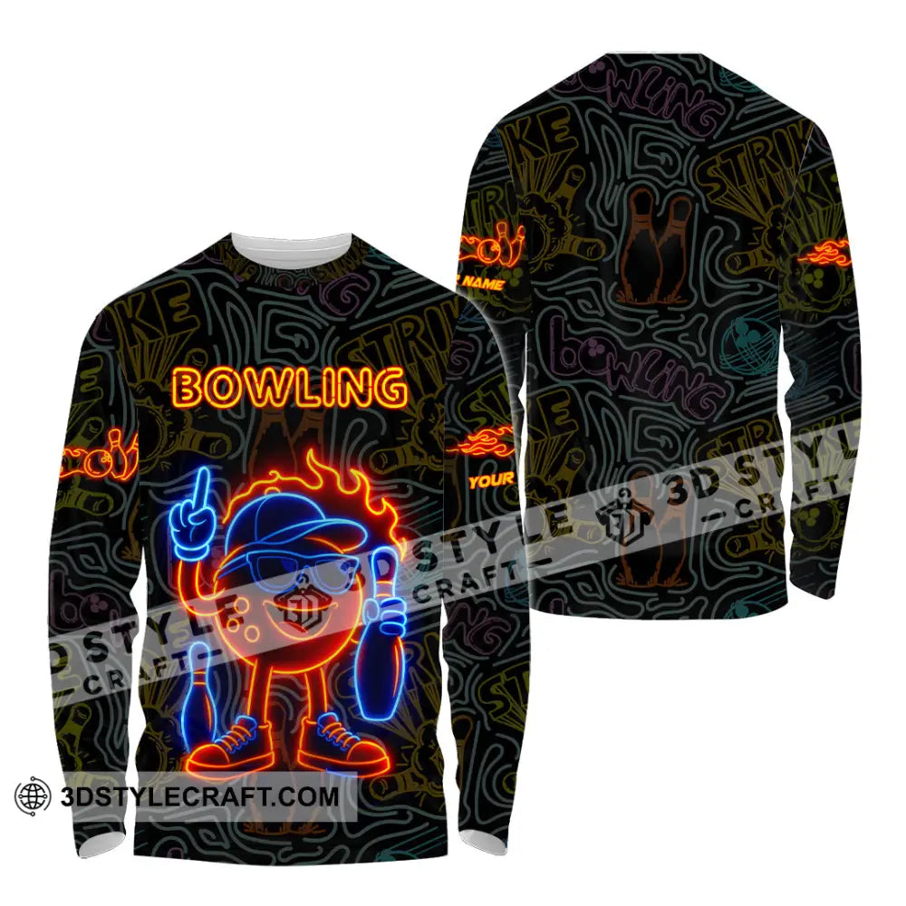 Unisex Shirt - Custom Bowling Shirt Long Sleeve Shirt / S T-shirt