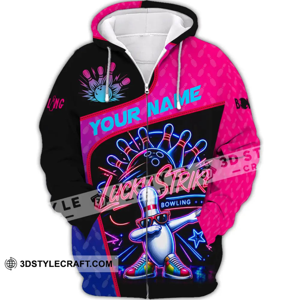 Unisex Shirt - Custom Bowling Lucky Strike Shirt - Zipper Hoodie / S - T-shirt