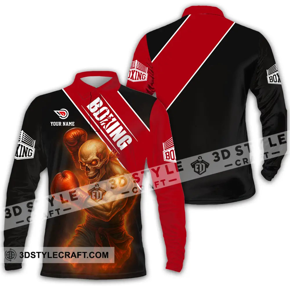 Unisex Shirt - Custom Boxing 3D Shirt Long Sleeve Polo / S T-shirt