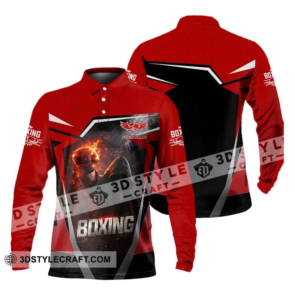 Unisex Shirt - Custom Boxing 3D Shirt Long Sleeve Polo / S T-shirt