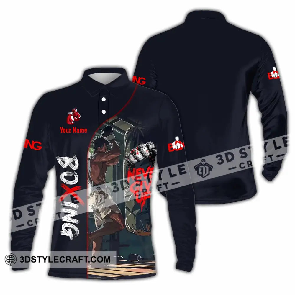 Unisex Shirt - Custom Boxing 3D Shirt Long Sleeve Polo / S T-shirt