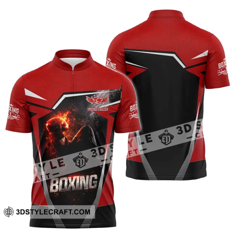 Unisex Shirt - Custom Boxing 3D Shirt Zipper Polo Shirt / S T-shirt