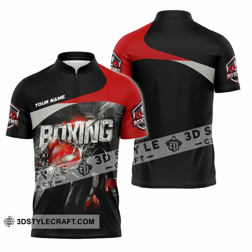 Unisex Shirt - Custom Boxing 3D Shirt Zipper Polo Shirt / S T-shirt