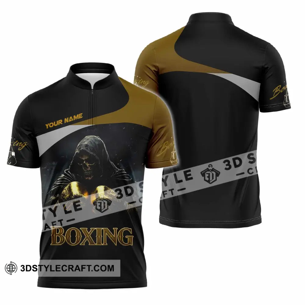 Unisex Shirt - Custom Boxing 3D Shirt Zipper Polo Shirt / S T-shirt