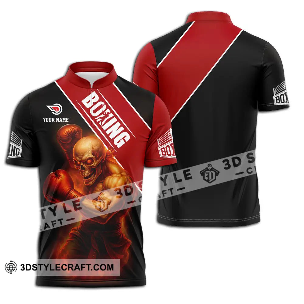 Unisex Shirt - Custom Boxing 3D Shirt Zipper Polo Shirt / S T-shirt