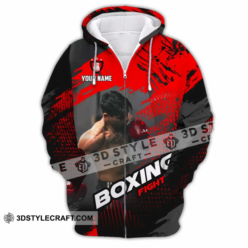 Unisex Shirt - Custom Boxing Fight 3D Shirt - Zipper Hoodie / S - T-shirt
