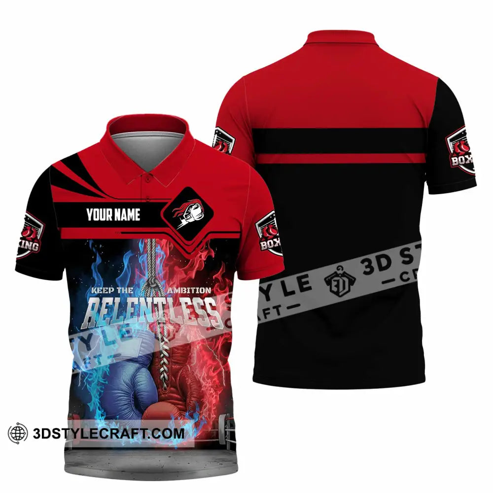 Unisex Shirt - Custom Boxing Keep The Ambition Release 3D Shirt Polo Shirt / S T-shirt