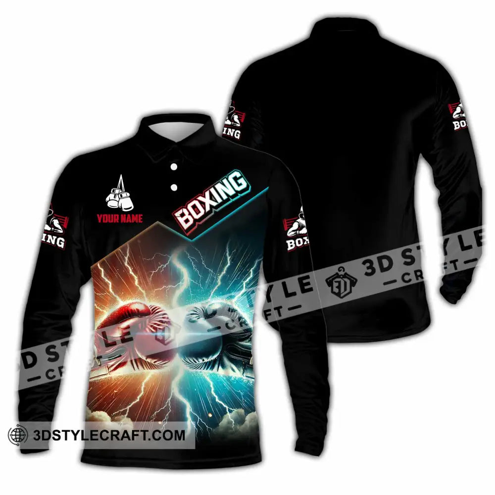 Unisex Shirt - Custom Boxing Lover Sport Shirt Long Sleeve Polo / S T-shirt