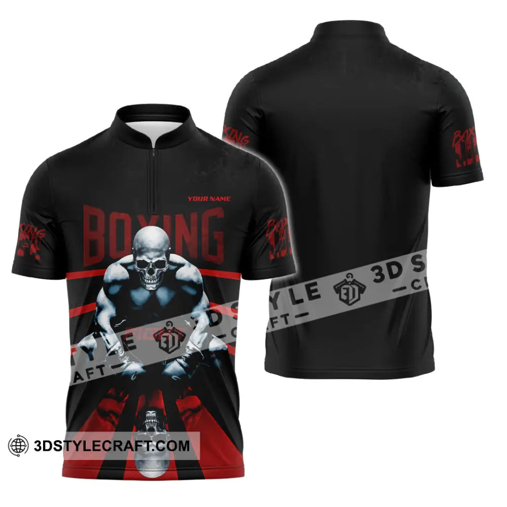 Unisex Shirt - Custom Boxing Shirt - Zipper Polo Shirt / S - T-shirt