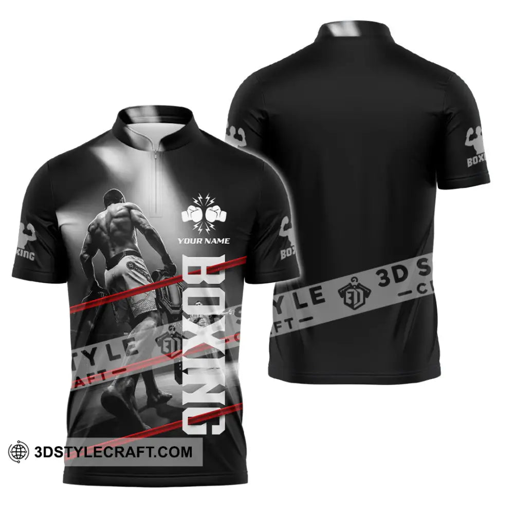 Unisex Shirt - Custom Boxing Shirt - Zipper Polo Shirt / S - T-shirt
