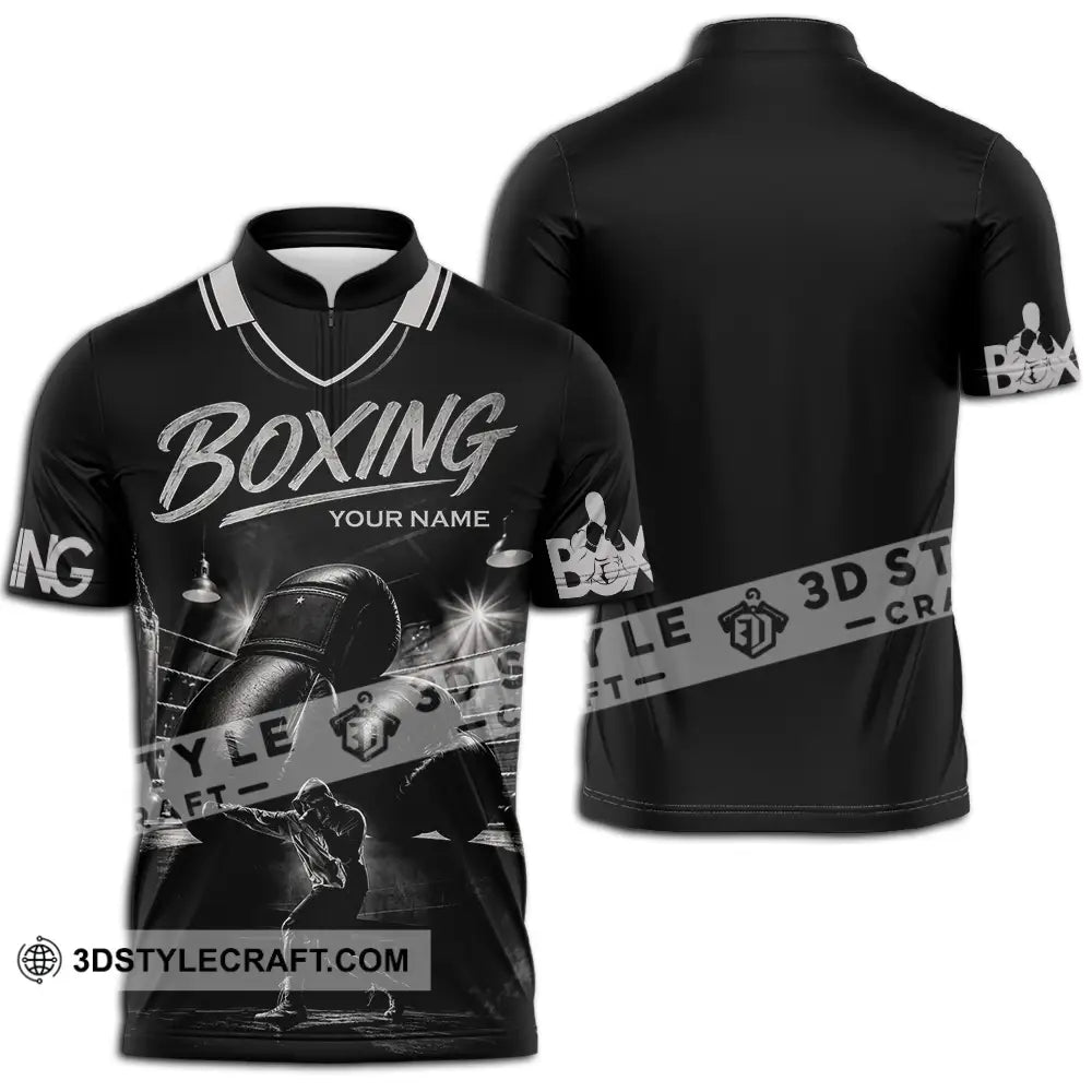 Unisex Shirt - Custom Boxing Shirt - Zipper Polo Shirt / S - T-shirt