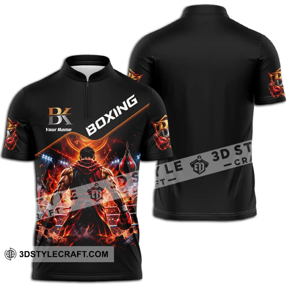Unisex Shirt - Custom Boxing Shirt - Zipper Polo Shirt / S - T-shirt